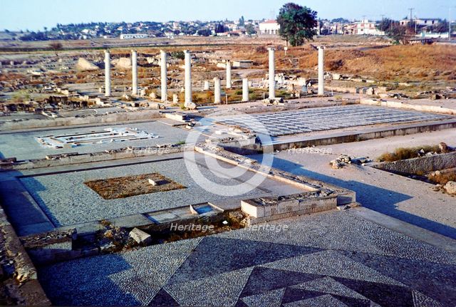 View of the archaeological remains at Pella, Central Macedonia.  Artist: Anon