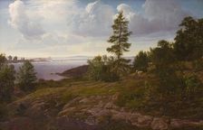 View of the archipelago at Elleholm, Blekinge, 1854. Creator: Godtfred Rump