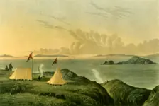 View of the Arctic Sea from the Mouth of the Copper Mine River, Midnight, July 1821 (1946). Creator: Unknown