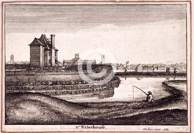 View of the area around New River Head, Finsbury, London, 1665. Artist: Wenceslaus Hollar