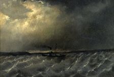 View of the Boundary Between the Tomsk and Tobol'sk Provinces. Storm on the Ob 1880-1889. Creator: Pavel Mikhailovich Kosharov