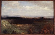 View of the Bois de Boulogne, from Boulevard Suchet, c1860. Creator: Unknown