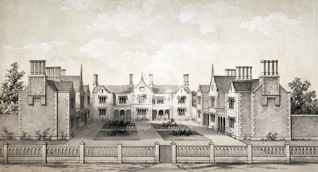 View of the Bookbinders' Provident Asylum, Balls Pond Road, Islington, London, c1845. Artist: WL Walton