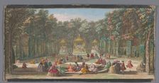 View of the Bosquet des Bains d’Apollon in the garden of Versailles, c.1691-after 1753. Creator: Jacques Rigaud