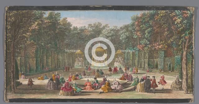 View of the Bosquet des Bains d’Apollon in the garden of Versailles, c.1691-after 1753. Creator: Jacques Rigaud.