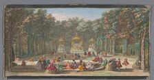 View of the Bosquet des Bains d’Apollon in the garden of Versailles, c.1691-after 1753. Creator: Jacques Rigaud