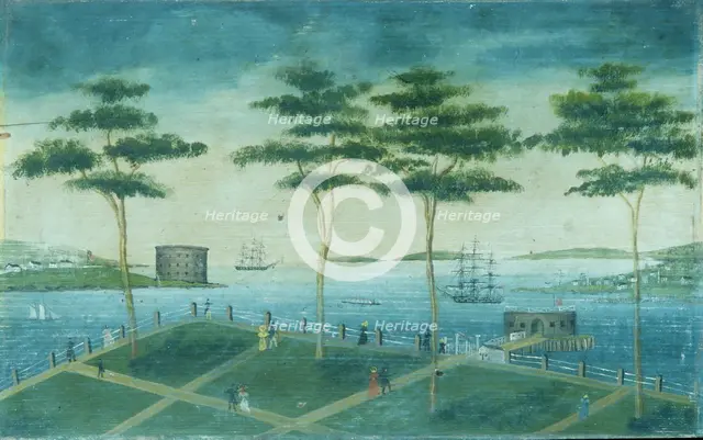 View of the Battery, New York, 1800-1850. Creator: Unknown.