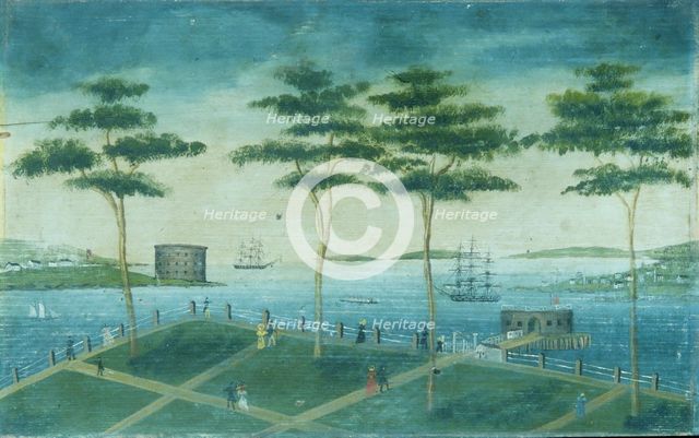View of the Battery, New York, 1800-1850. Creator: Unknown.