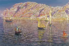 View of the Bay of Palma de Mallorca. Artist: Muñoz Degraín, Antonio (1840-1924)