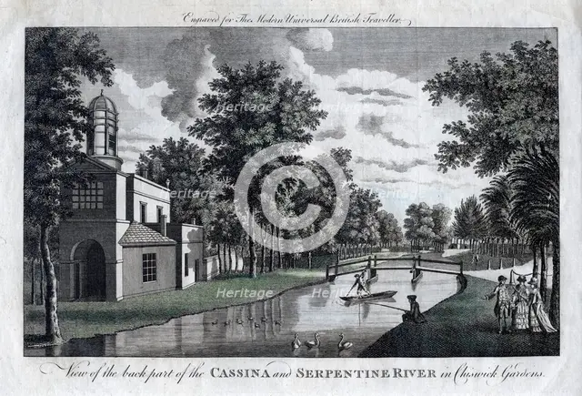 'View of the back part of the Cassina and Serpentine River in Chiswick Gardens', London. Artist: Unknown