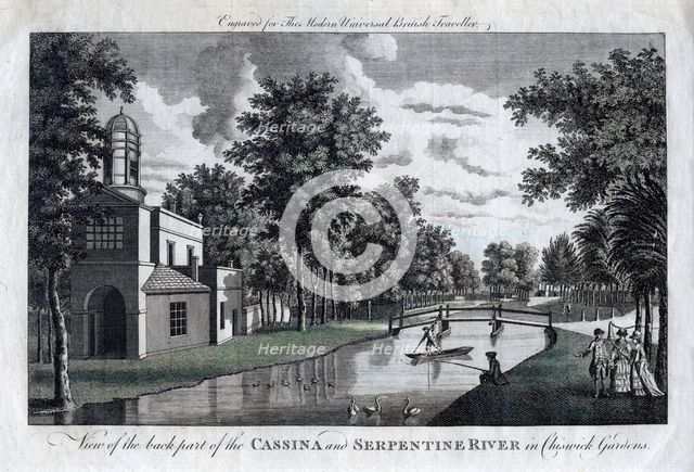 'View of the back part of the Cassina and Serpentine River in Chiswick Gardens', London. Artist: Unknown