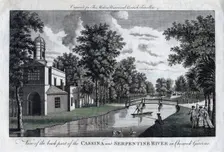 View of the back part of the Cassina and Serpentine River in Chiswick Gardens London