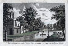 View of the back part of the Cassina and Serpentine River in Chiswick Gardens London