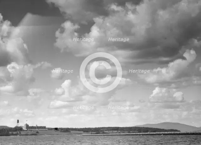 View of the Baldrige estate from across the water, 1931 July 25. Creator: Arnold Genthe.