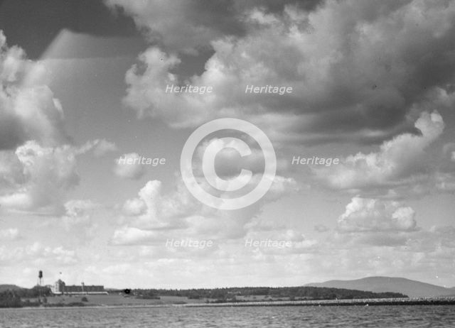 View of the Baldrige estate from across the water, 1931 July 25. Creator: Arnold Genthe.