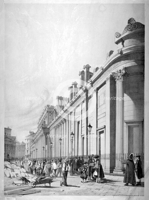 View of the Bank of England, City of London, 1842.                                Artist: Thomas Shotter Boys