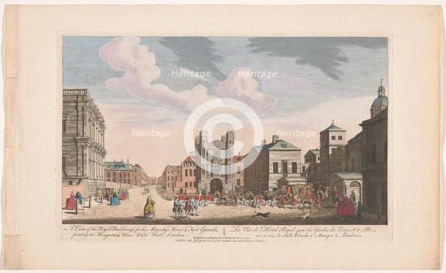 View of the Banqueting House and Horse Guards Building in London, 1753. Creator: Unknown.