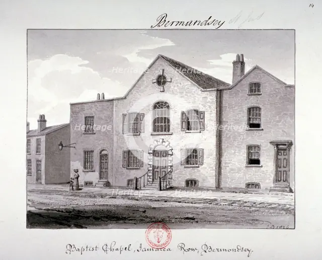 View of the Baptist Chapel on Jamaica Row, Bermondsey, London, 1826. Artist: John Chessell Buckler