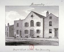 View of the Baptist Chapel on Jamaica Row, Bermondsey, London, 1826. Artist: John Chessell Buckler