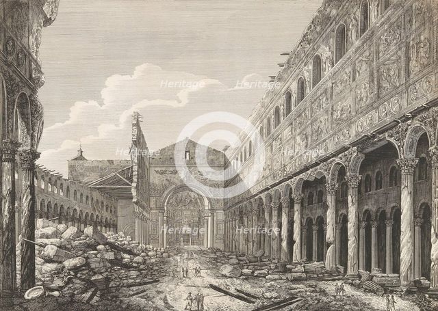View of the Basilica of Saint Paul Outside the Walls in Rome, 1823. Creator: Rossini, Luigi (1790-1857).