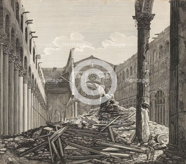 View of the Basilica of Saint Paul Outside the Walls in Rome, 1823. Creator: Rossini, Luigi (1790-1857).