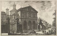 View of the Basilica of San Sebastiano fuori delle mura [St. Sebastian ouside the Wall..., ca. 1750. Creator: Giovanni Battista Piranesi
