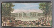 View of the Bassin De Neptune in the garden of Versailles, c.1691-after 1753. Creator: Jacques Rigaud