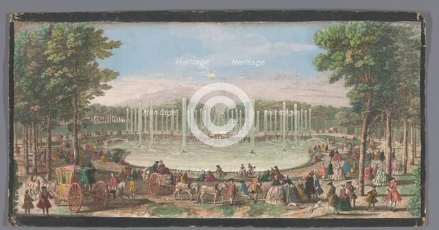 View of the Bassin De Neptune in the garden of Versailles, c.1691-after 1753. Creator: Jacques Rigaud.