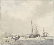 View of the beach at Scheveningen, 1805-1860. Creator: Hendrik van de Sande Bakhuyzen