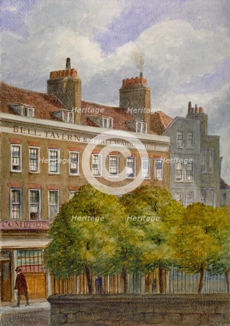 View of the Bell Tavern, Church Row, Aldgate, City of London, 1870.                                  Artist: JT Wilson