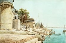 View of the Benares ghats, 1825. Creator: James Prinsep