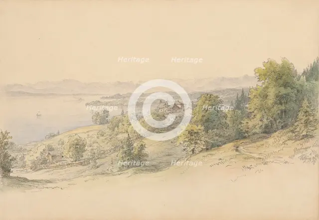 View of the Beringer villa with a panorama of the countryside, 1882. Creator: Karoly Lajos Libay.