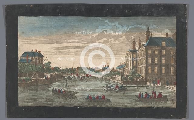 View of the Binnen-Amstel and the Diaconieweeshuis in Amsterdam, 1700-1799. Creator: Anon.