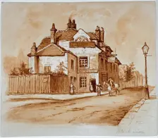View of the Black Lion Inn, Church Street, Chelsea, London, 1860. Artist: Anon