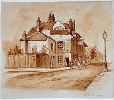 View of the Black Lion Inn, Church Street, Chelsea, London, 1860. Artist: Anon