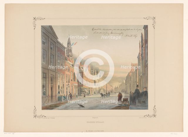 View of the Breetraat in Leiden, 1854. Creator: Gerardus Johannes Bos.