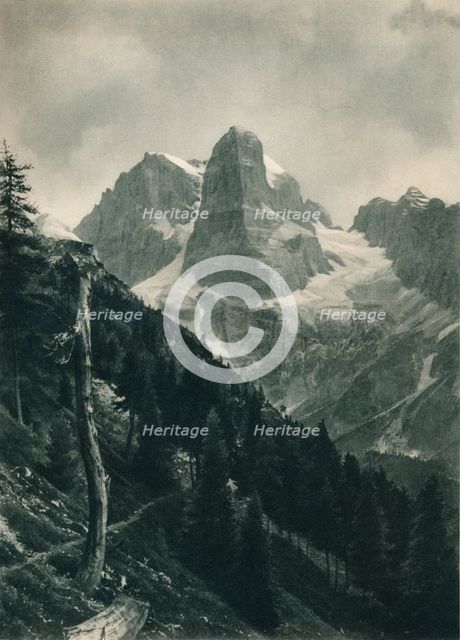 View of the Brenta Group, Madonna di Campiglio, Dolomites, Italy, 1927. Artist: Eugen Poppel.