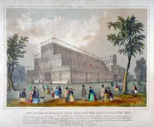 View of the building in Hyde Park for the Great Exhibition, 1851 1851. Artist: Anon