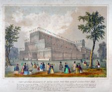 View of the building in Hyde Park for the Great Exhibition, 1851 1851. Artist: Anon