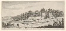 View of the gate of the residence of the Queen Mother, from the series Views and new ..., ca. 1644. Creator: Claude Goyrand