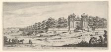 View of the gate of the residence of the Queen Mother, from the series Views and new ..., ca. 1644. Creator: Claude Goyrand