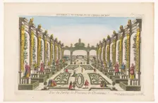 View of the garden of Axarienne castle in Saint Petersburg, 1700-1799. Creator: Anon