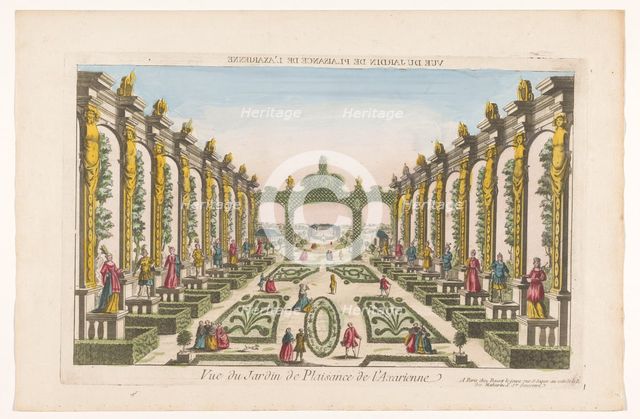 View of the garden of Axarienne castle in Saint Petersburg, 1700-1799. Creator: Anon.