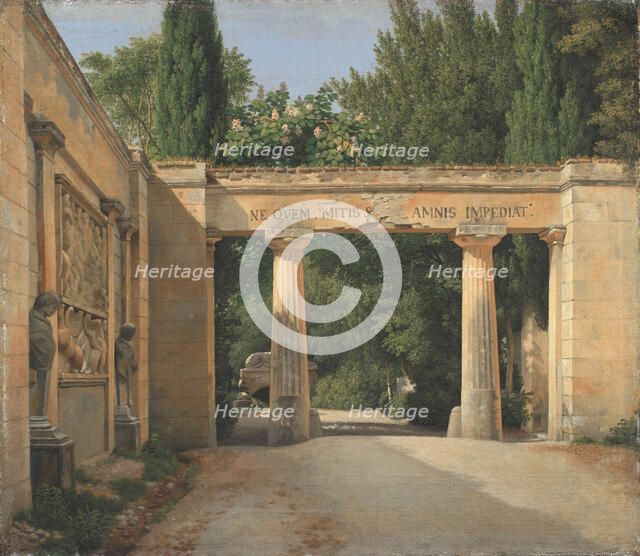 View of the Garden of the Villa Borghese in Rome;In the Gardens of the Villa Borghese, 1814. Creator: CW Eckersberg.