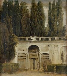 View of the Garden of the Villa Medici, c1630. Creator: Diego Velasquez