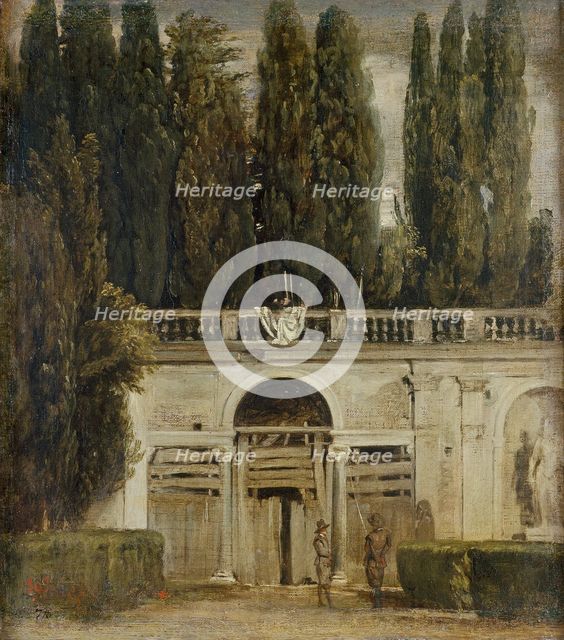 View of the Garden of the Villa Medici, c1630. Creator: Diego Velasquez.