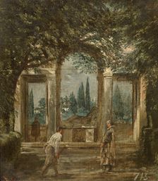 View of the Garden of the Villa Medici, c1630. Creator: Diego Velasquez