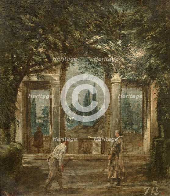 View of the Garden of the Villa Medici, c1630. Creator: Diego Velasquez.