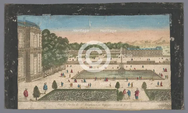 View of the garden of the Royal Palace La Granja de San Ildefonso in the vicinity.., 1700-1799. Creator: Anon.