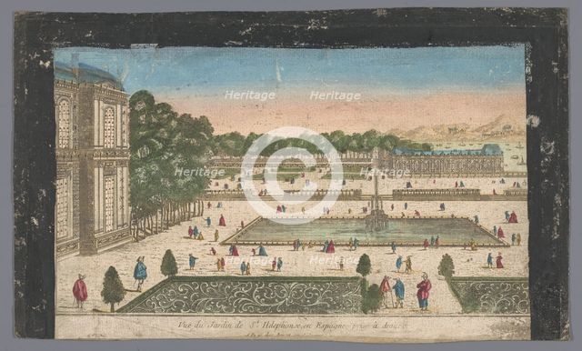 View of the garden of the Royal Palace La Granja de San Ildefonso in the vicinity.., 1700-1799. Creator: Anon.